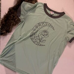 LuLaRoe Mint Green and Gray Short Sleeve Tee